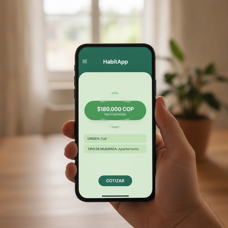 Cotización de mudanza al instante - HabitApp Cotizar mudanza en Cali al instante con HabitApp
